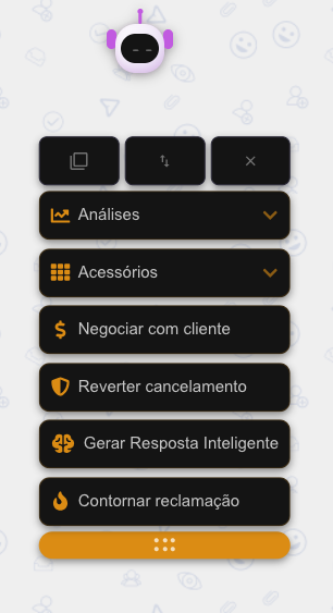 Menu laranja original do WOWChat