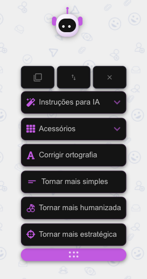 Menu roxo original do WOWChat