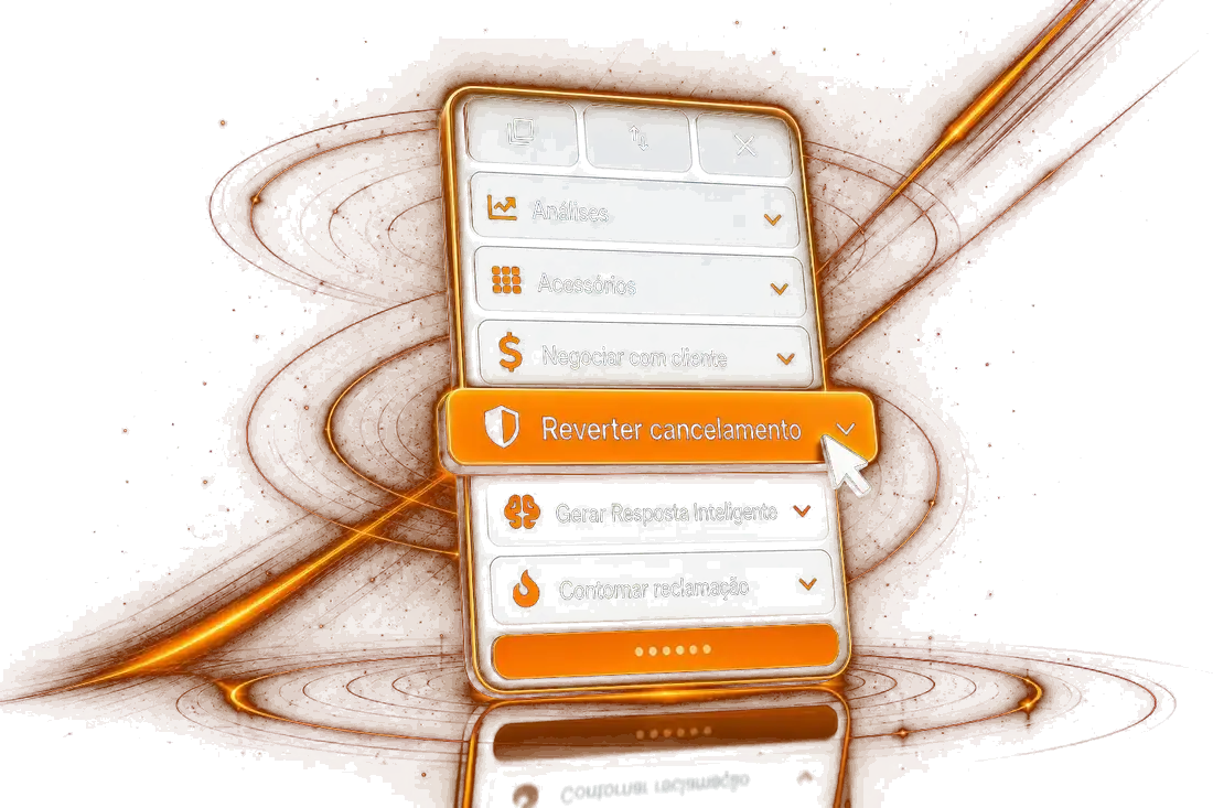 Menu do WOWChat no navegador com a ação Reverter cancelamento destacada